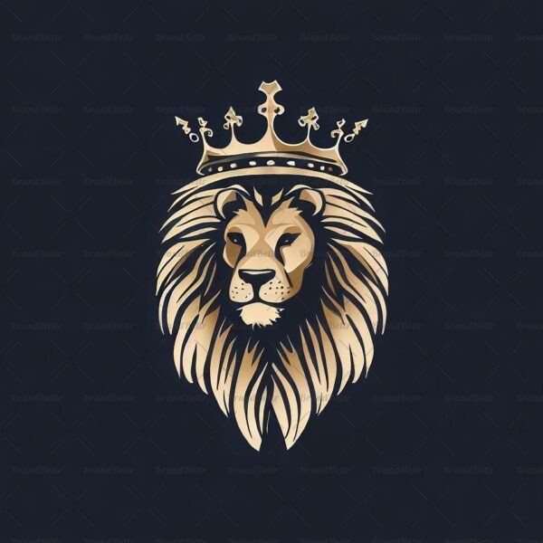 Majestätischer Löwe und Krone